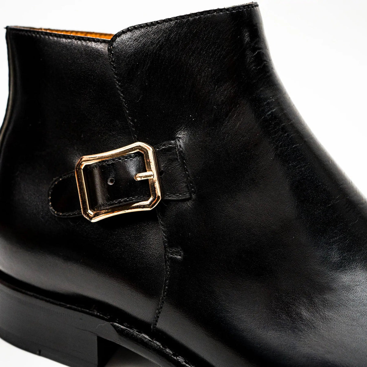 Black Calfskin Monk Strap Boot