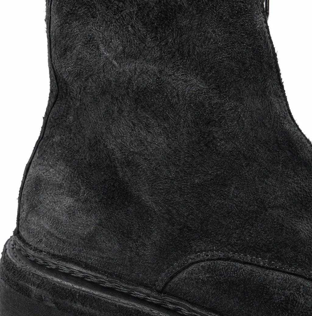 Charcoal Black Suede Zip Boots for Men