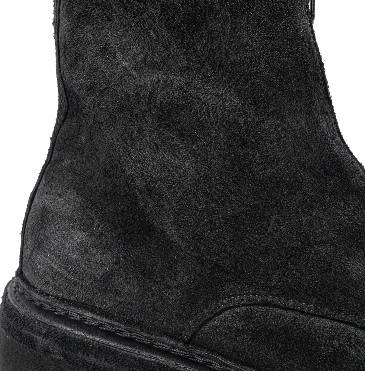 Charcoal Black Suede Zip Boots for Men