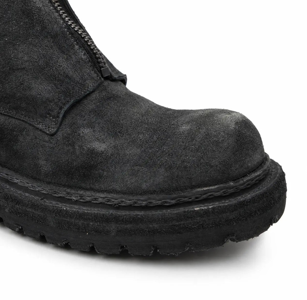 Charcoal Black Suede Zip Boots for Men
