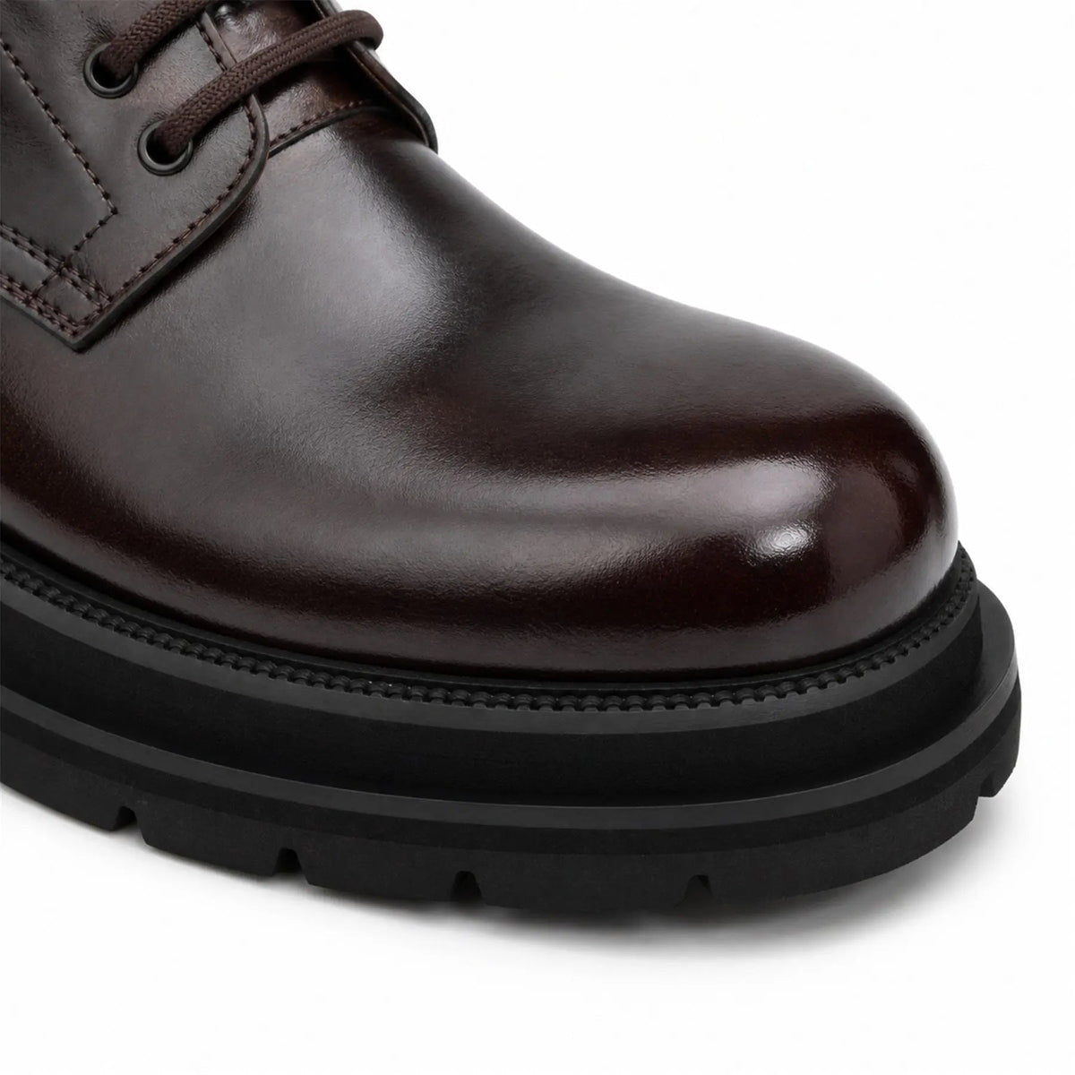 Men's Burgundy Lug-Sole Derby Shoes