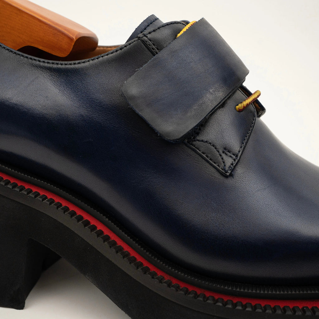 Blue Platform Strap Shoes for Men