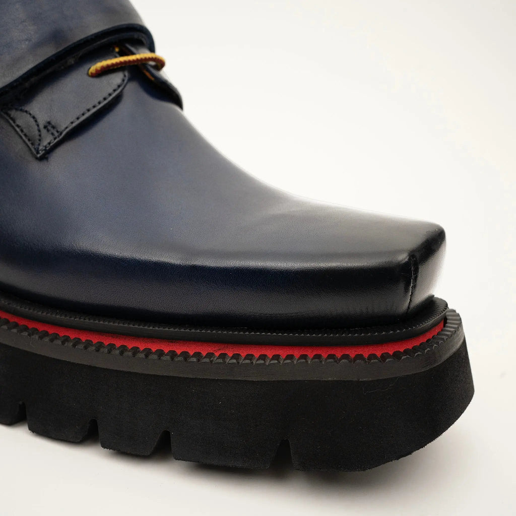 Blue Platform Strap Shoes for Men