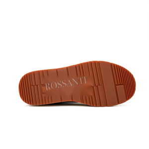 Coffee Leather Lace-Up Platform Shoes