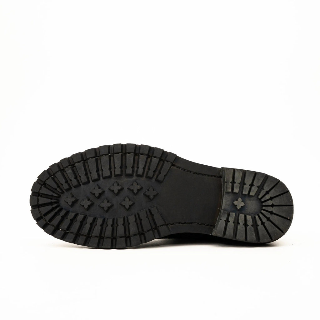 Black Suede Lace-Up Combat Boots