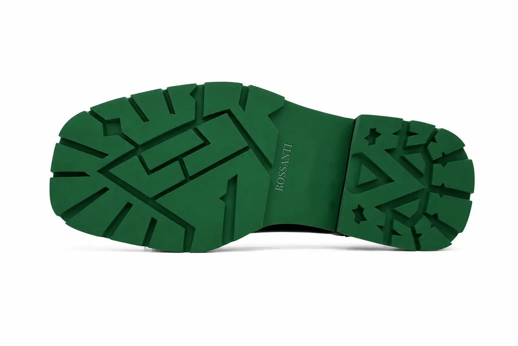 Black-Green Leather Platform Derbies
