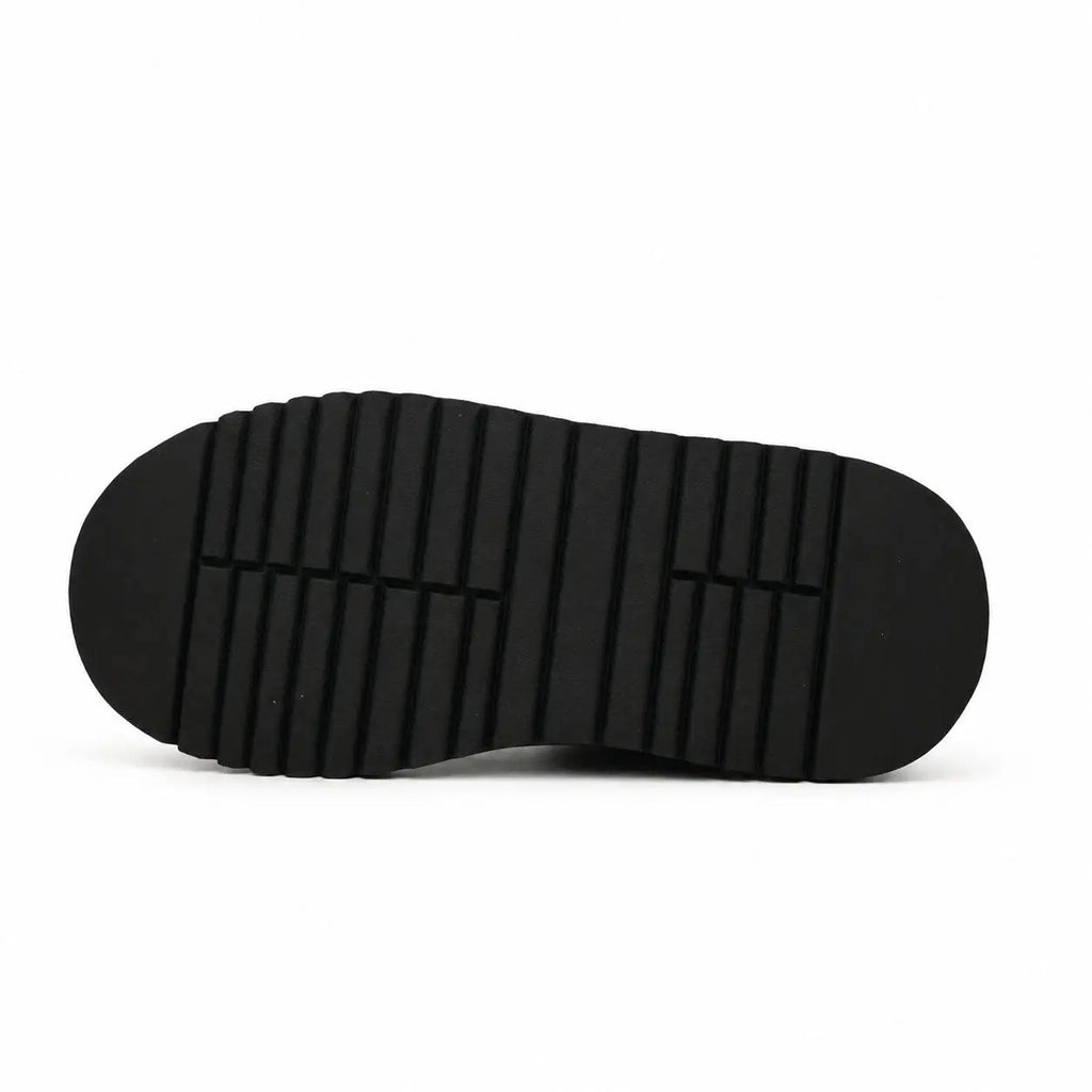 Black Crocodile-Textured Platform Sneaker