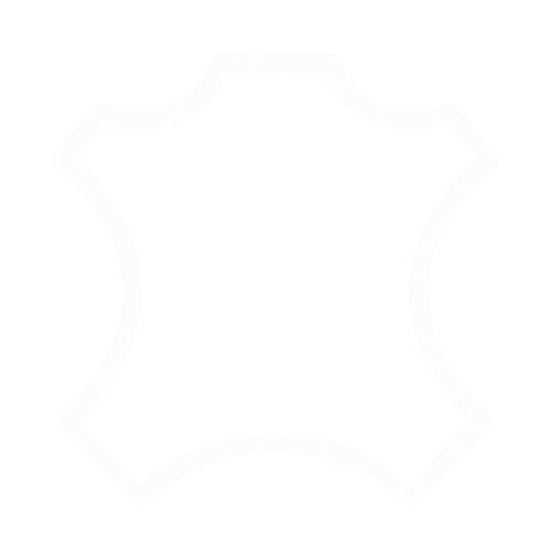 White outline of a leather hide