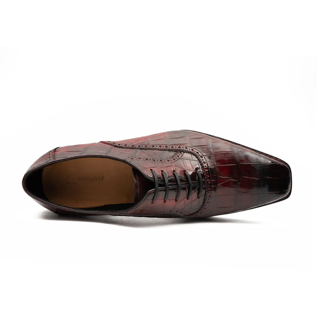 Rossanti Burgundy Crocodile Oxford insole detail