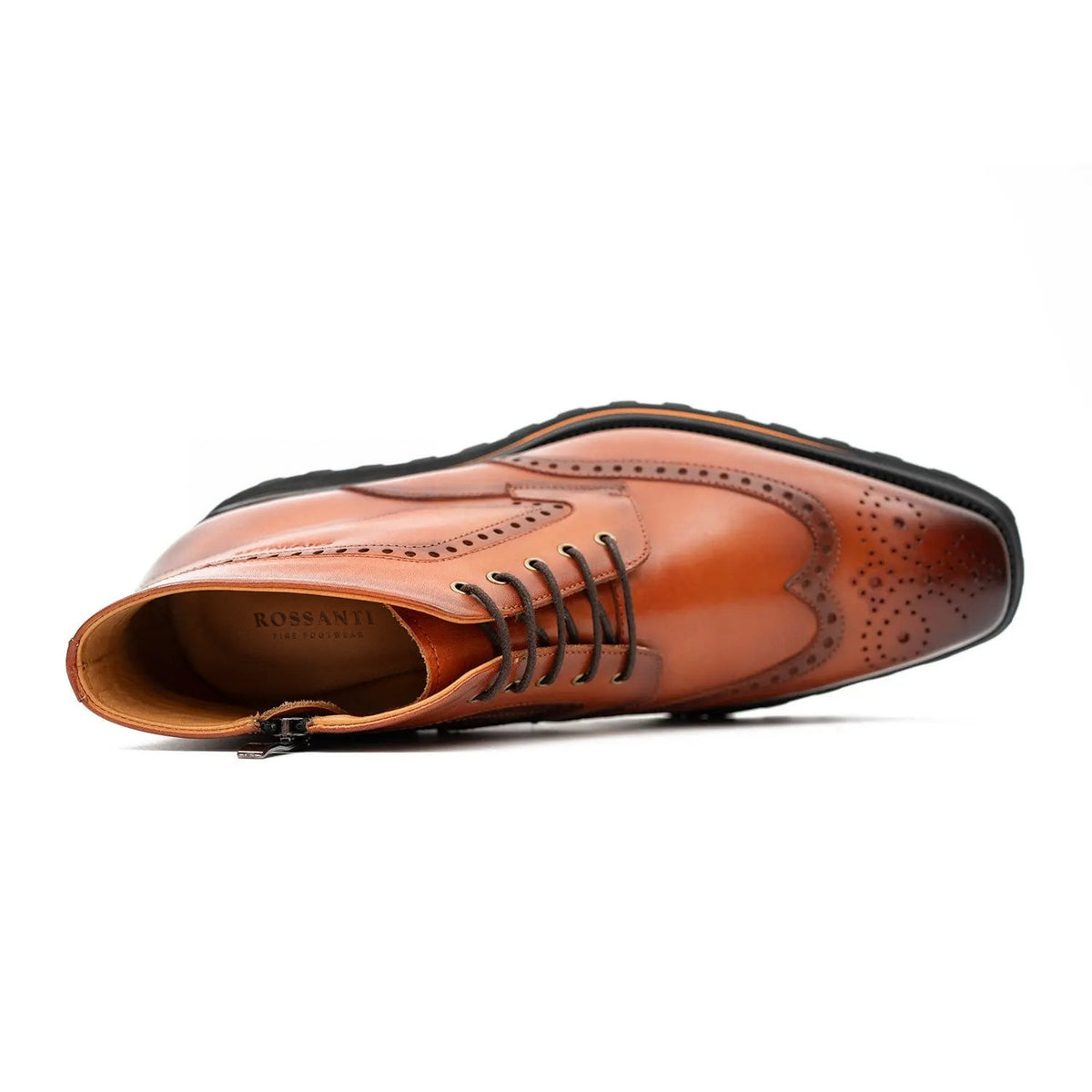 Rossanti Walnut Wingtip Martin Boot insole detail